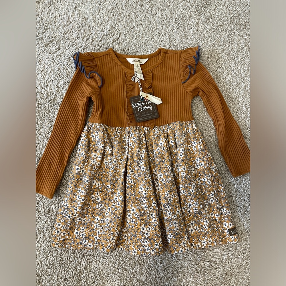 Matilda Jane canel and Blue Floral Kids Dress